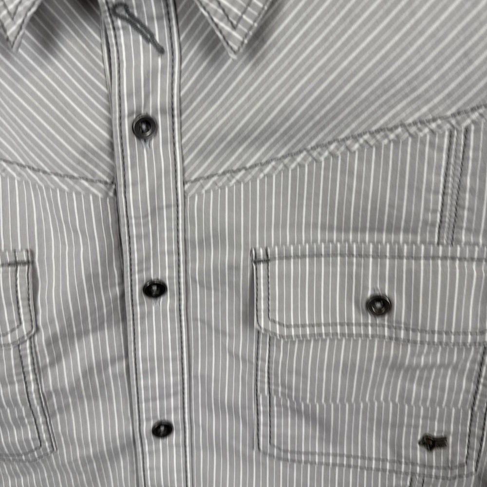 Fox Racing‎ Night Grooves Long Sleeve Woven Shirt Men's Size Large Gray Striped - Picture 4 of 9